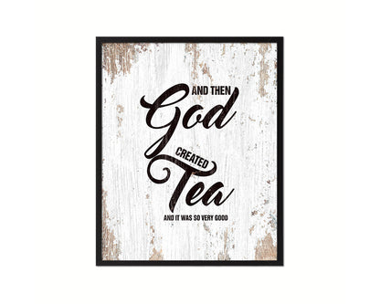 And then god created and it was so very good Quote Wood Framed Print Home Decor Wall Art Gifts