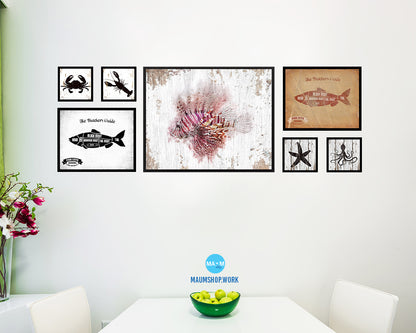 Lionfish Framed Print Modern Restaurant Sushi Bar Modern Watercolor Wall Art Decor