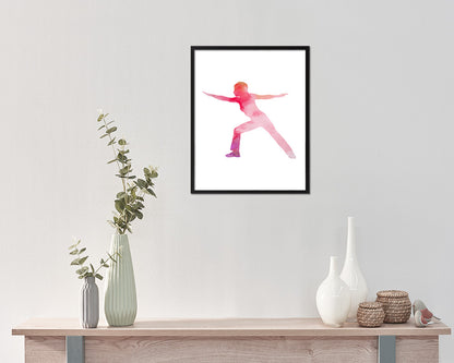 Warrior II Virabhadrasana II Yoga Wood Framed Print Wall Decor Art Gifts