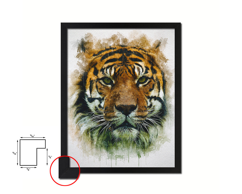 Tiger Animal Painting Print Framed Art Home Wall Decor Gifts