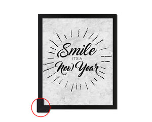 Smile it's a New Year Quote Framed Print Wall Art Decor Gifts