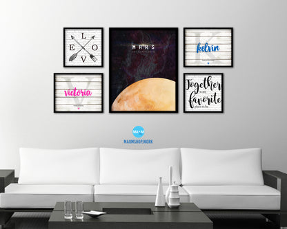 Mars Planet Prints Length of Year Watercolor Solar System Framed Print Home Decor Wall Art Gifts