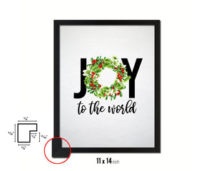 Joy to the world Holiday Season Gifts Wood Framed Print Home Decor Wall Art