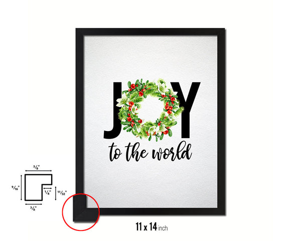 Joy to the world Holiday Season Gifts Wood Framed Print Home Decor Wall Art