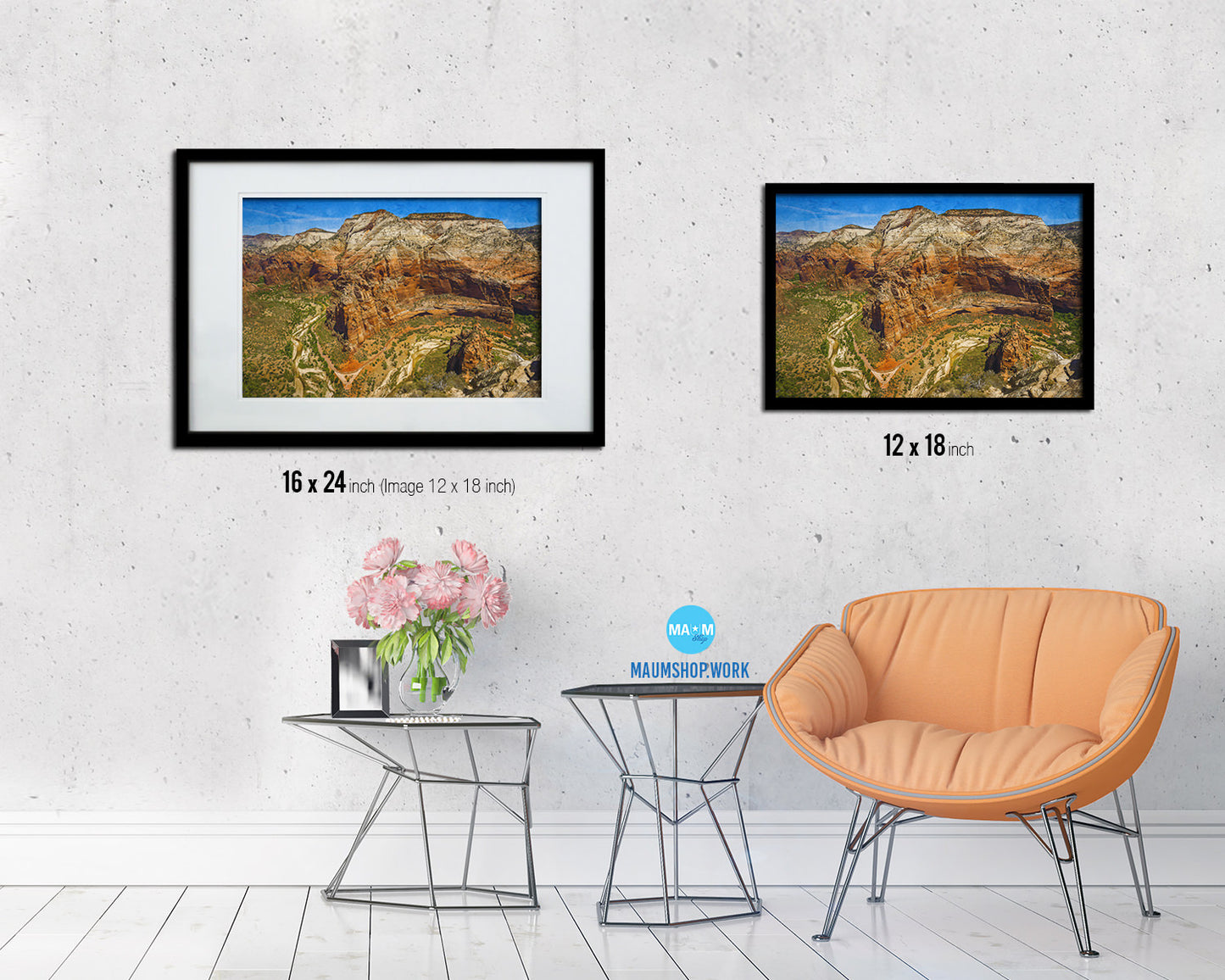 Zion National Park Utah Landscape Painting Print Art Frame Home Wall Decor Gifts
