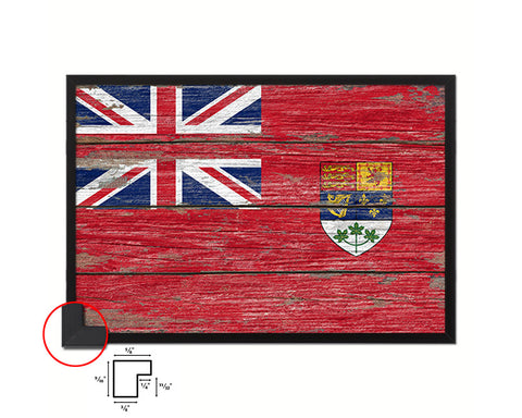 Canadian Red Ensign City Canada Country Rustic Flag Wood Framed Paper Prints Decor Wall Art Gifts