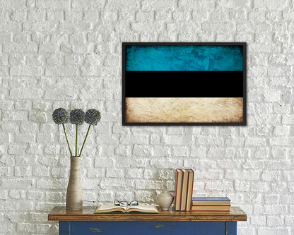 Estonia Country Vintage Flag Wood Framed Print Wall Art Decor Gifts
