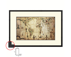 Spanish Portuguese Colonial Empire Antonio Sanches Old Map Framed Print Art Wall Decor Gifts