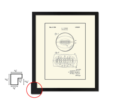 Basketball Inflatable Sports Vintage Patent Artwork Black Frame Print Gifts