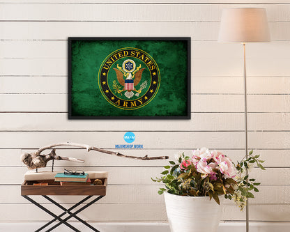 US Army House Vintage Military Flag Framed Print Sign Decor Wall Art Gifts