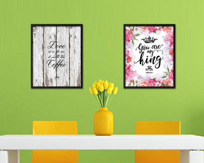 Love is in the air and it smells like coffee Quote Framed Artwork Print Wall Decor Art Gifts