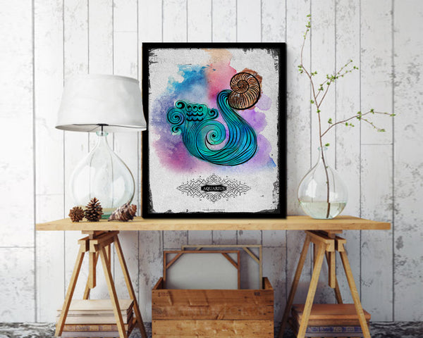 Aquarius Constellation Prediction Yearly Horoscope Wood Framed Paper Print Wall Art Decor Gifts