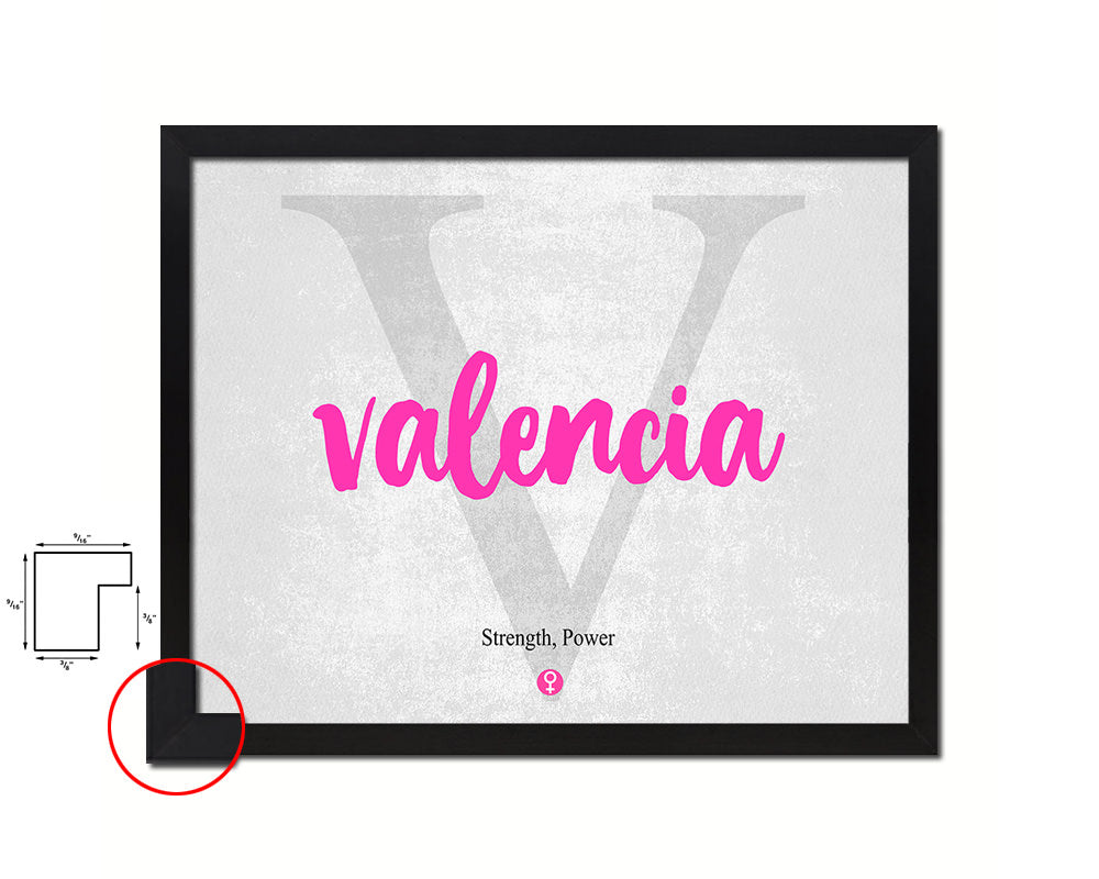 Valencia Personalized Biblical Name Plate Art Framed Print Kids Baby Room Wall Decor Gifts