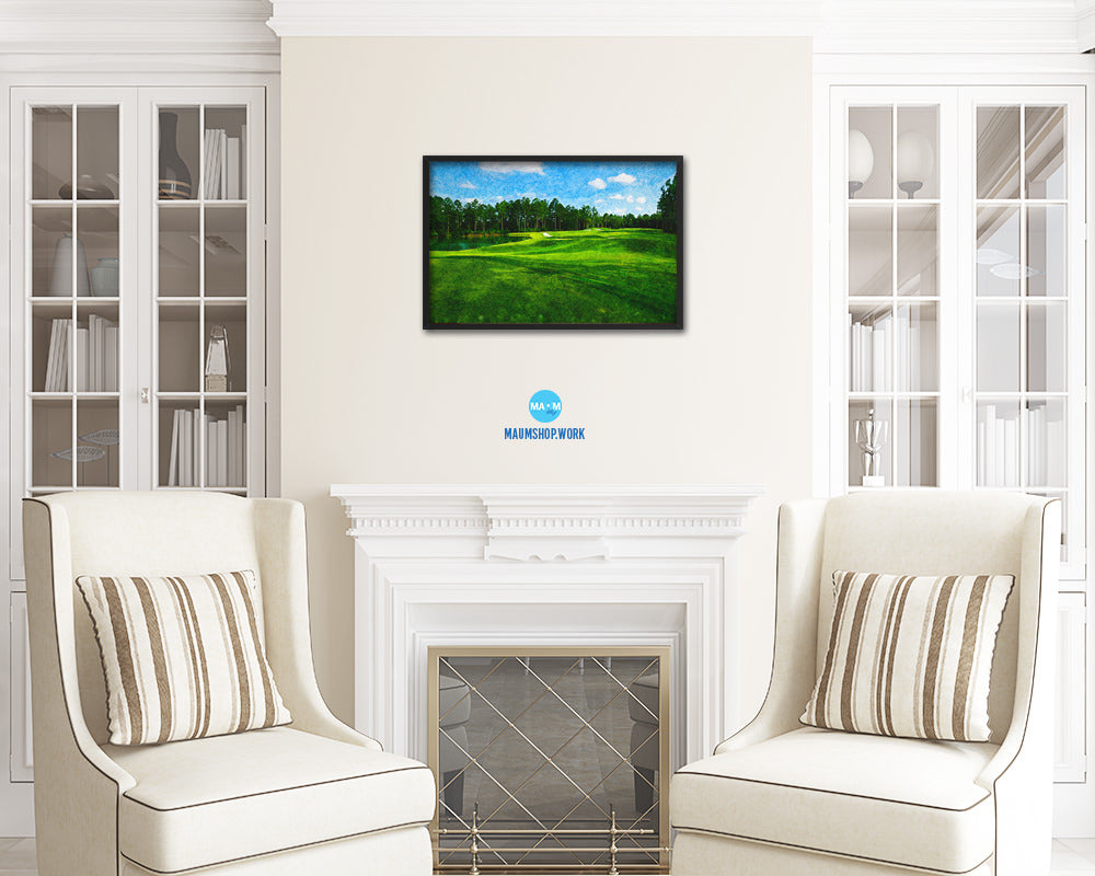 Fleming Island Golf Club Artwork Painting Print Art Wood Framed Wall Decor Gifts