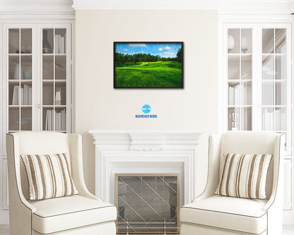 Fleming Island Golf Club Artwork Painting Print Art Wood Framed Wall Decor Gifts