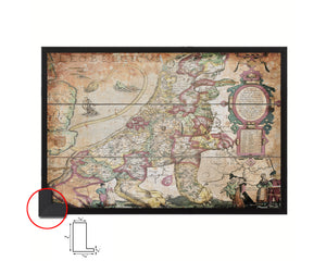 Belgium and Netherlands Leo Belgicus Antique Map Framed Print Art Wall Decor Gifts