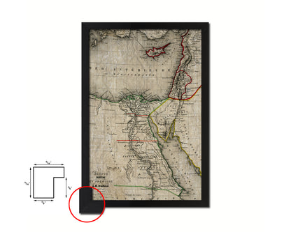 Egypt and Phoenicia Historical Map Wood Framed Print Art Wall Decor Gifts
