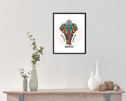 Breath in peace, Breathe out love India Yoga Wood Framed Print Wall Decor Art Gifts