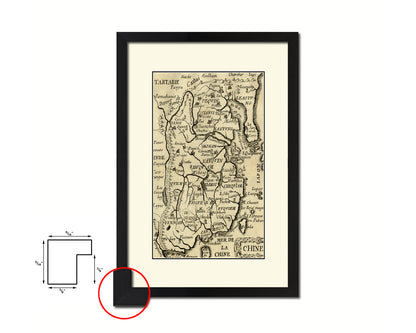 China Old Map Wood Framed Print Art Wall Decor Gifts