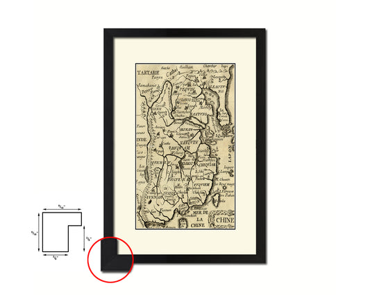 China Old Map Wood Framed Print Art Wall Decor Gifts