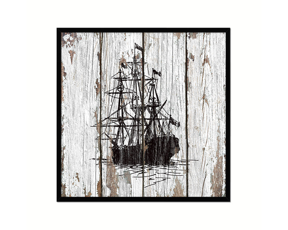 Sailing Boat Nautical Wood Framed Gifts Ocean Beach Fishing Home Decor Wall Art Prints