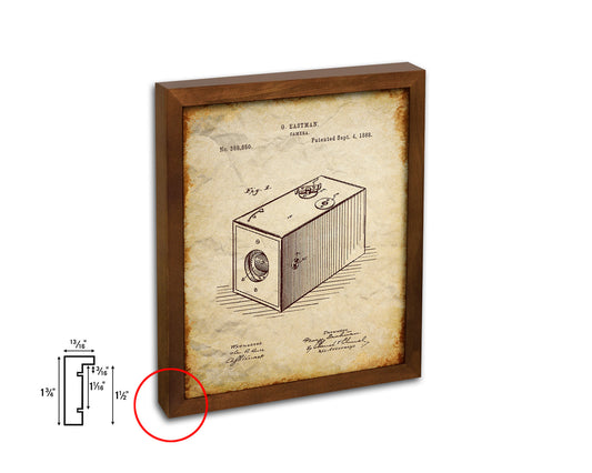 Eastman Photographic Camera Vintage Patent Artwork Walnut Frame Print Wall Art Decor Gifts