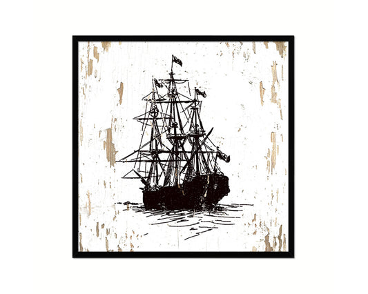 Sailing Boat Nautical Wood Framed Gifts Ocean Beach Fishing Home Decor Wall Art Prints