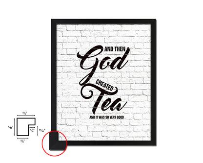 And then god created and it was so very good Quote Wood Framed Print Home Decor Wall Art Gifts