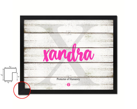 Xandra Personalized Biblical Name Plate Art Framed Print Kids Baby Room Wall Decor Gifts