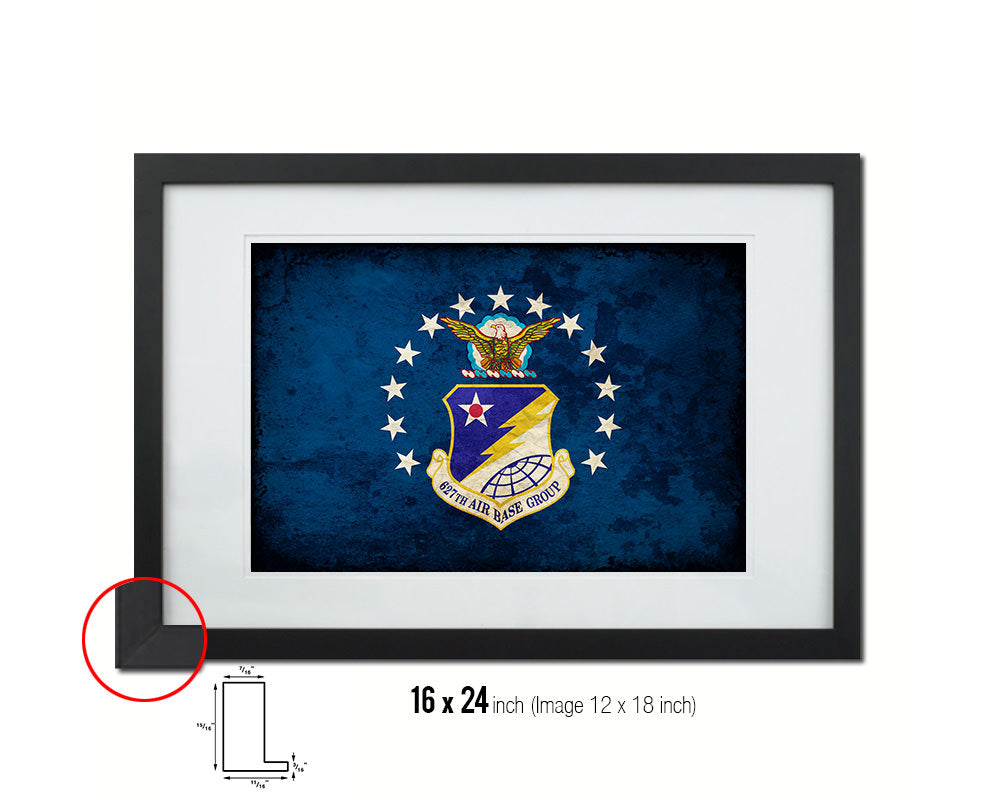 627th Air Base Group Emblem Paper Texture Flag Framed Prints Home Decor Wall Art Gifts