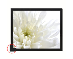 Chrysanthemum White Flower Wood Framed Paper Print Wall Decor Art Gifts