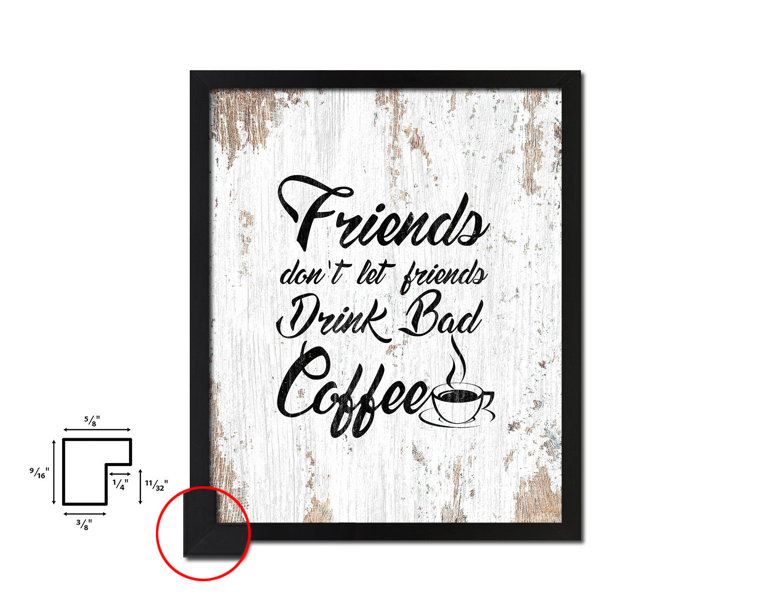 Friends don't let friends drink bad coffee Quote Framed Artwork Print Wall Decor Art Gifts