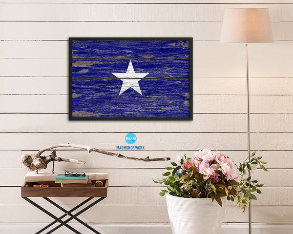 Bonnie Blue in Republic of West Florida Wood Rustic Flag Framed Print Art