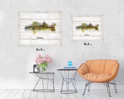 Walleye Fish Framed Prints Modern Restaurant Sushi Bar Watercolor Wall Art Decor