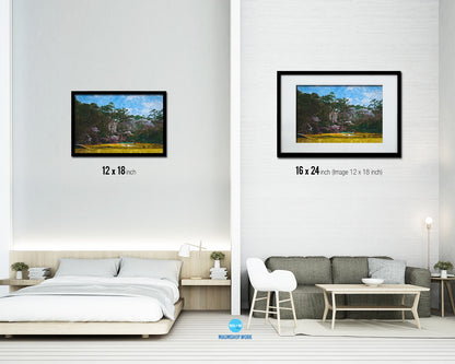 Augusta GA Golf Course, Fall Artwork Painting Print Art Wood Framed Wall Decor Gifts