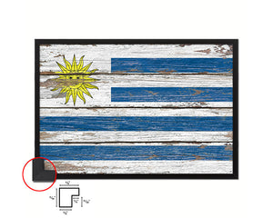 Uruguay Country Wood Rustic National Flag Wood Framed Print Wall Art Decor Gifts