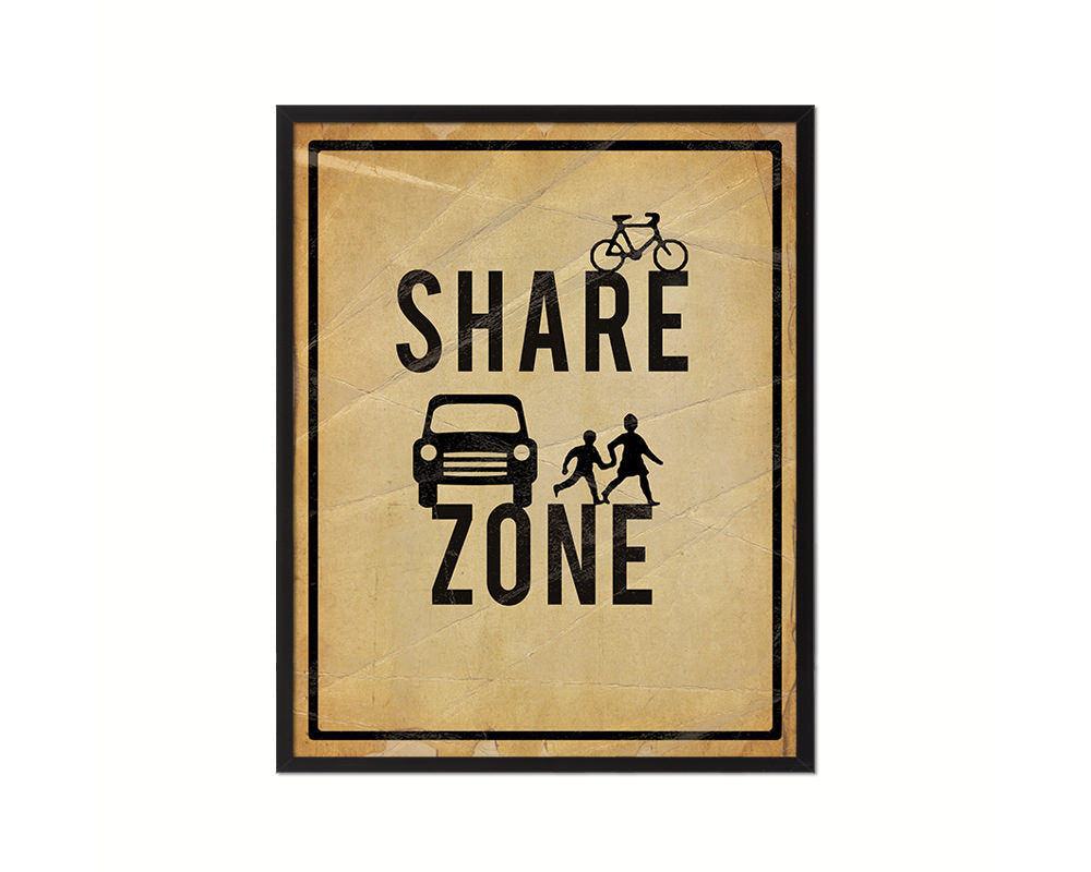 Share Zone Notice Danger Sign Framed Print Home Decor Wall Art Gifts