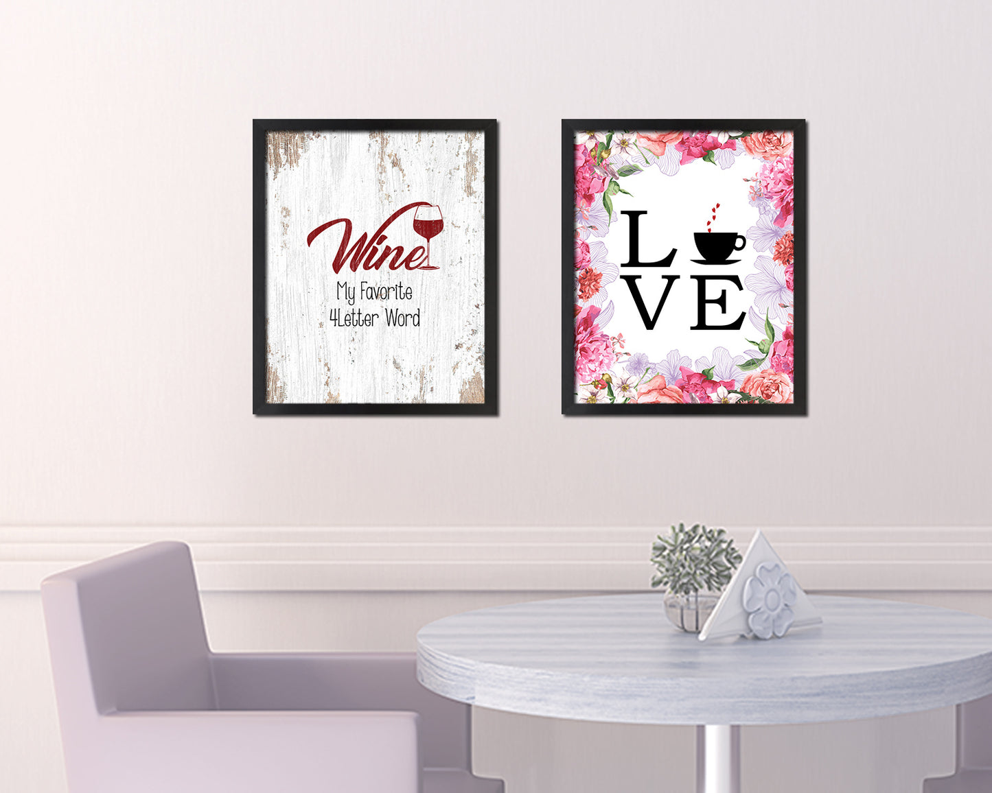 Wine is my favorite 4 letter word Words Wood Framed Print Wall Decor Art Gifts