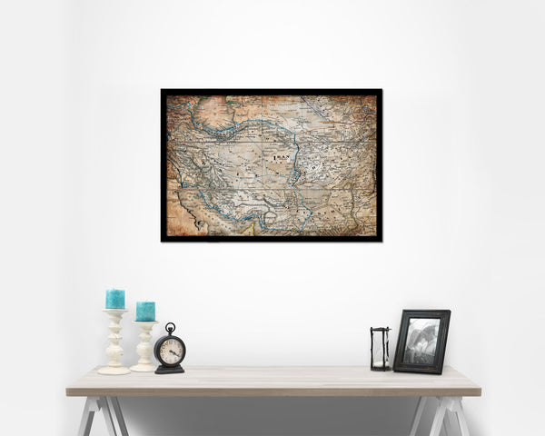 Iran Afghanistan Antique Map Framed Print Art Wall Decor Gifts