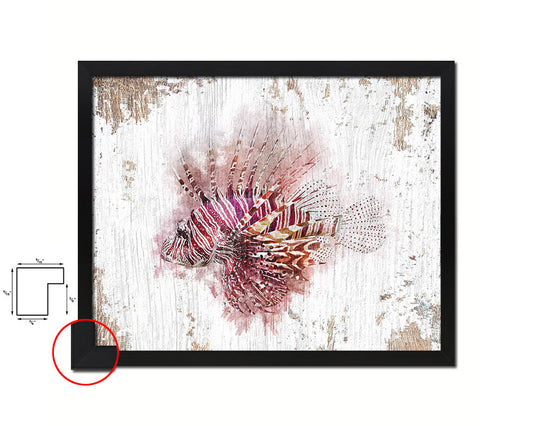 Lionfish Framed Print Modern Restaurant Sushi Bar Modern Watercolor Wall Art Decor