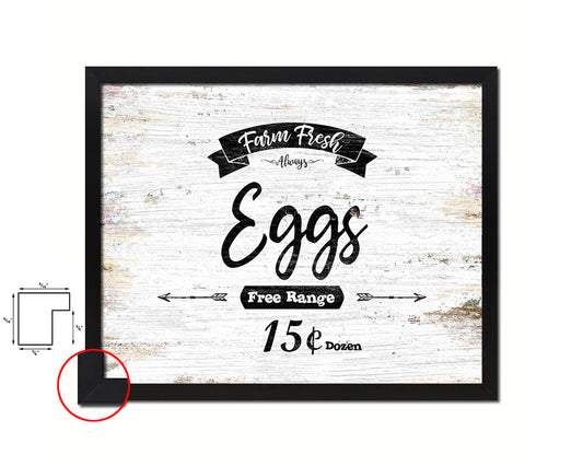 Farm Fresh Eggs Vintage Sign Fine Art Paper Prints Wood Frame Wall Art Decor Gifts