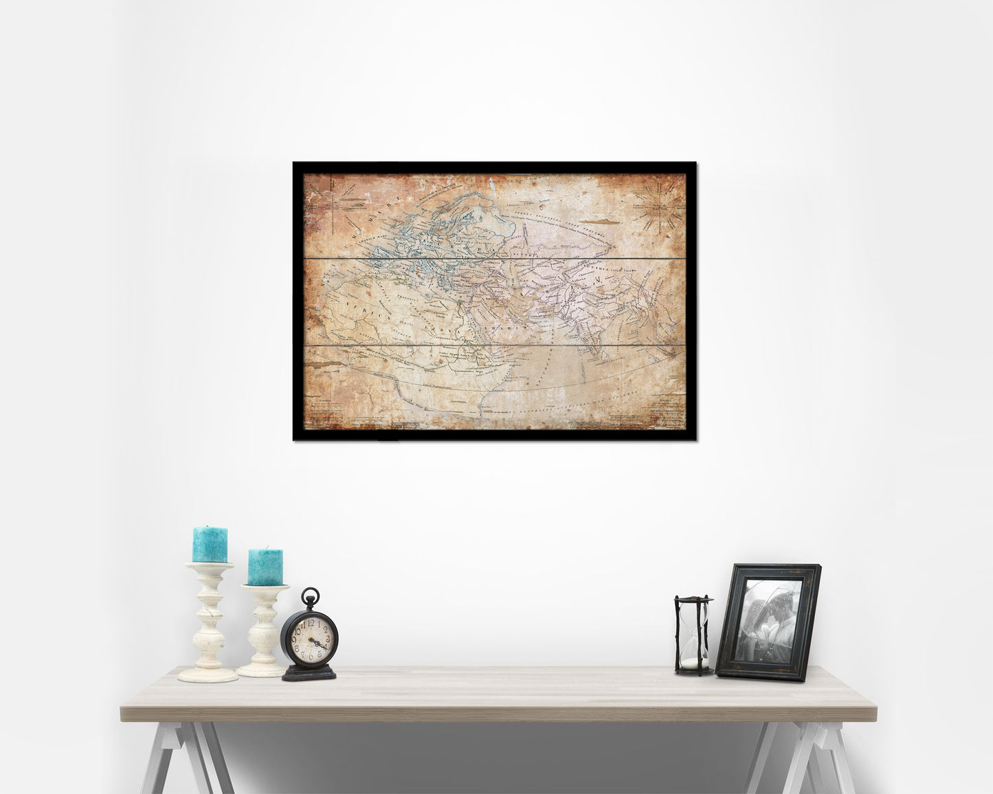 World in the time of Ptolemy Antique Map Framed Print Art Wall Decor Gifts