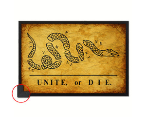 Unite or Die Vintage Military Flag Framed Print Sign Decor Wall Art Gifts