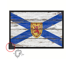 Nova Scotia Province City Canada Country Rustic Flag Wood Framed Paper Prints Decor Wall Art Gifts