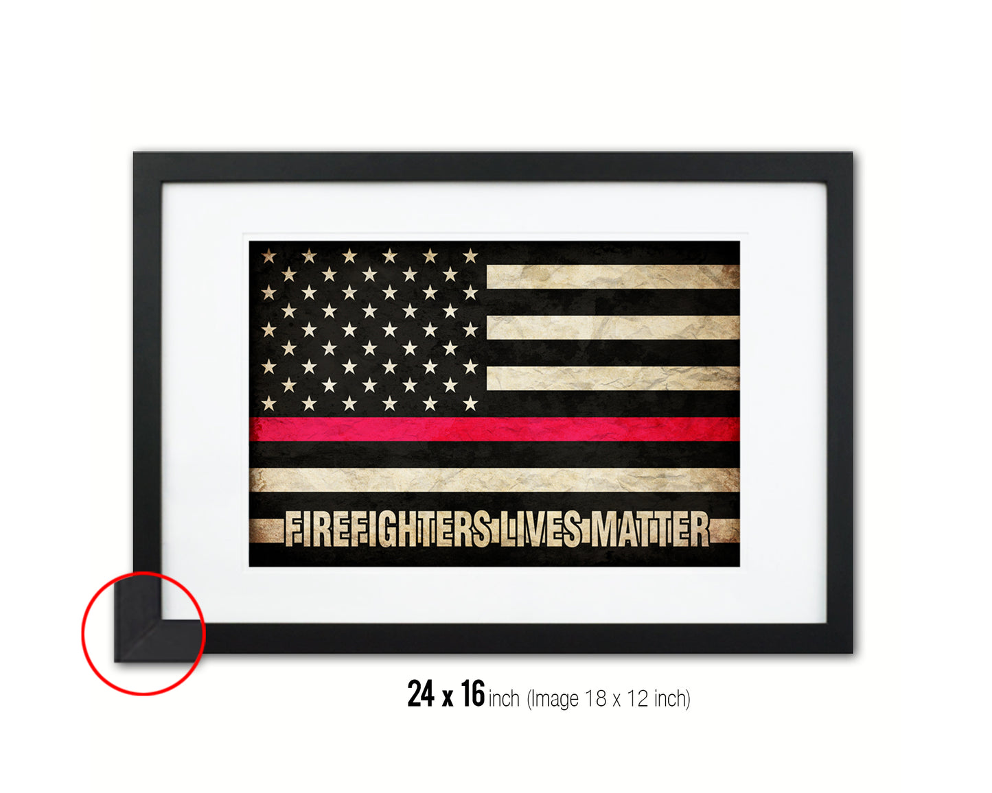 Thin Red Line Honoring Law Enforcement American, Firefighters lives matter Vintage Military Flag Art