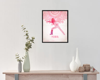 Warrior II Virabhadrasana II Yoga Wood Framed Print Wall Decor Art Gifts