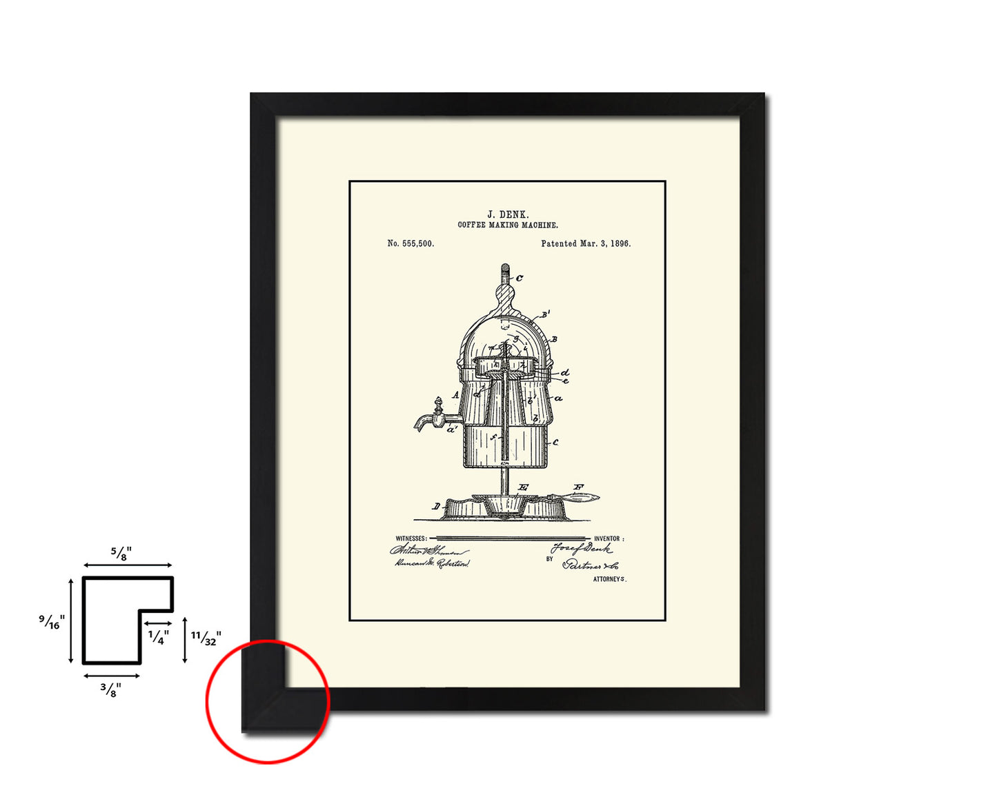 Making Machine Coffee Vintage Patent Artwork Black Frame Print Wall Art Decor Gifts
