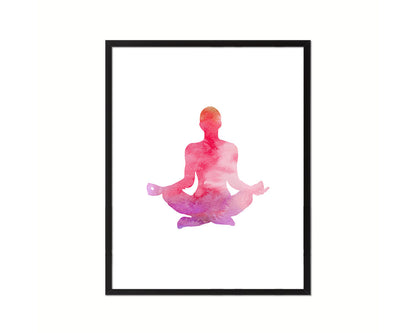 Double Pigeon Pose Fire Log Pose Agnistambhasana Yoga Wood Framed Print Wall Decor Art Gifts