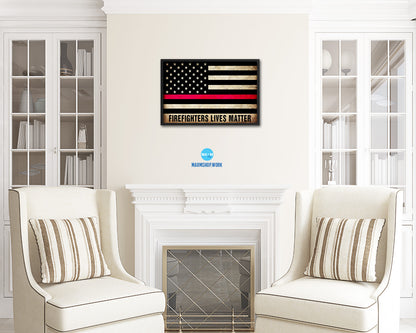 Thin Red Line Honoring Law Enforcement American, Firefighters lives matter Vintage Military Flag Art