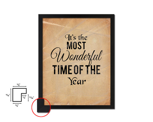 It's the most wonderful time of the year Quote Paper Artwork Framed Print Wall Decor Art